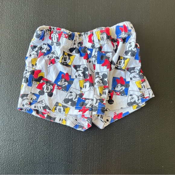 Disney Other - Disney Baby Mickey & Minnie Graphic Shorts Multicolor Elastic Waist Size 12M